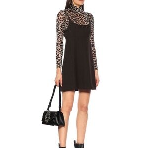 Ganni checked jersey dress